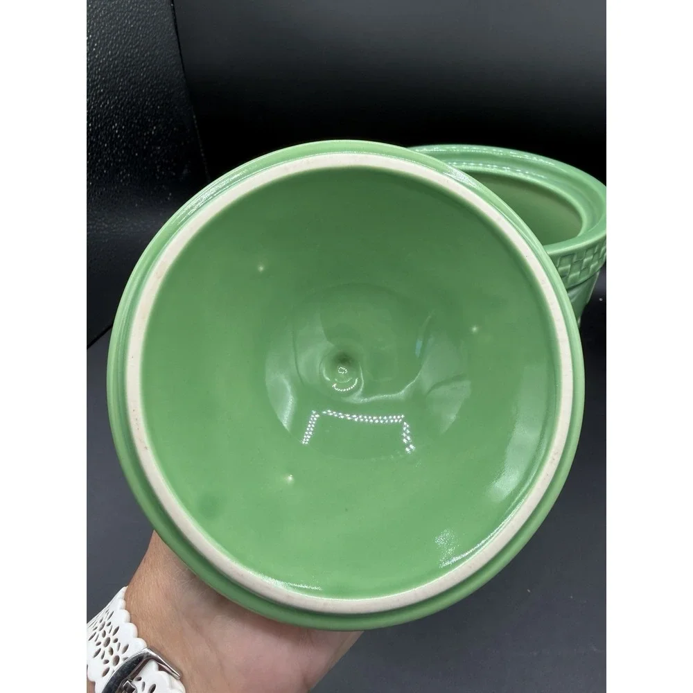 🐾💚 Longaberger Mulligan Dog Biscuit Canister / Jar–Green – Retired Collectible